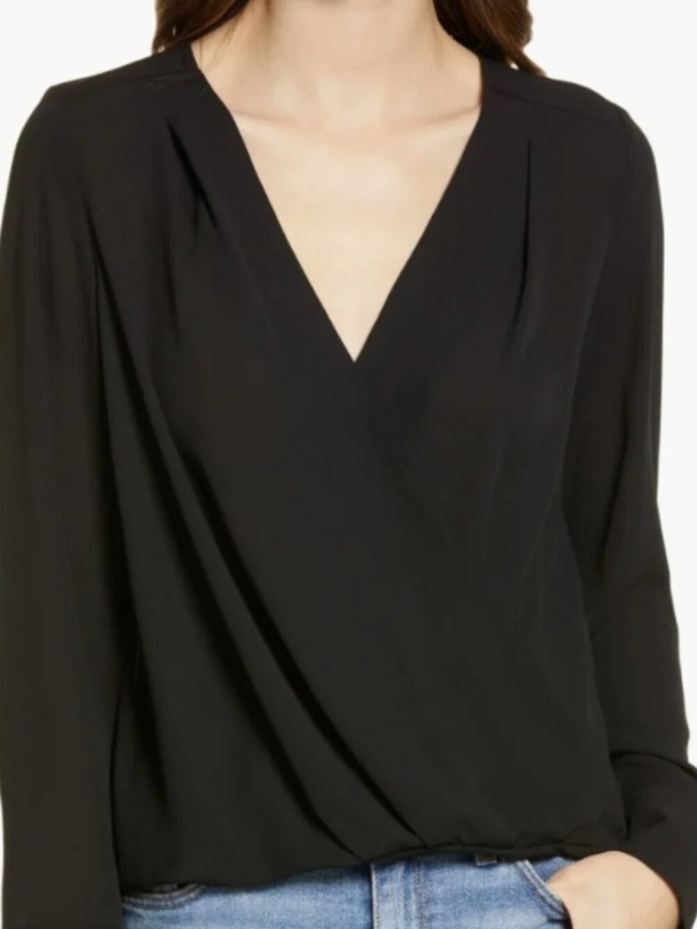 **NWT** Halogen Long Sleeve Cross-Front Blouse (size M)